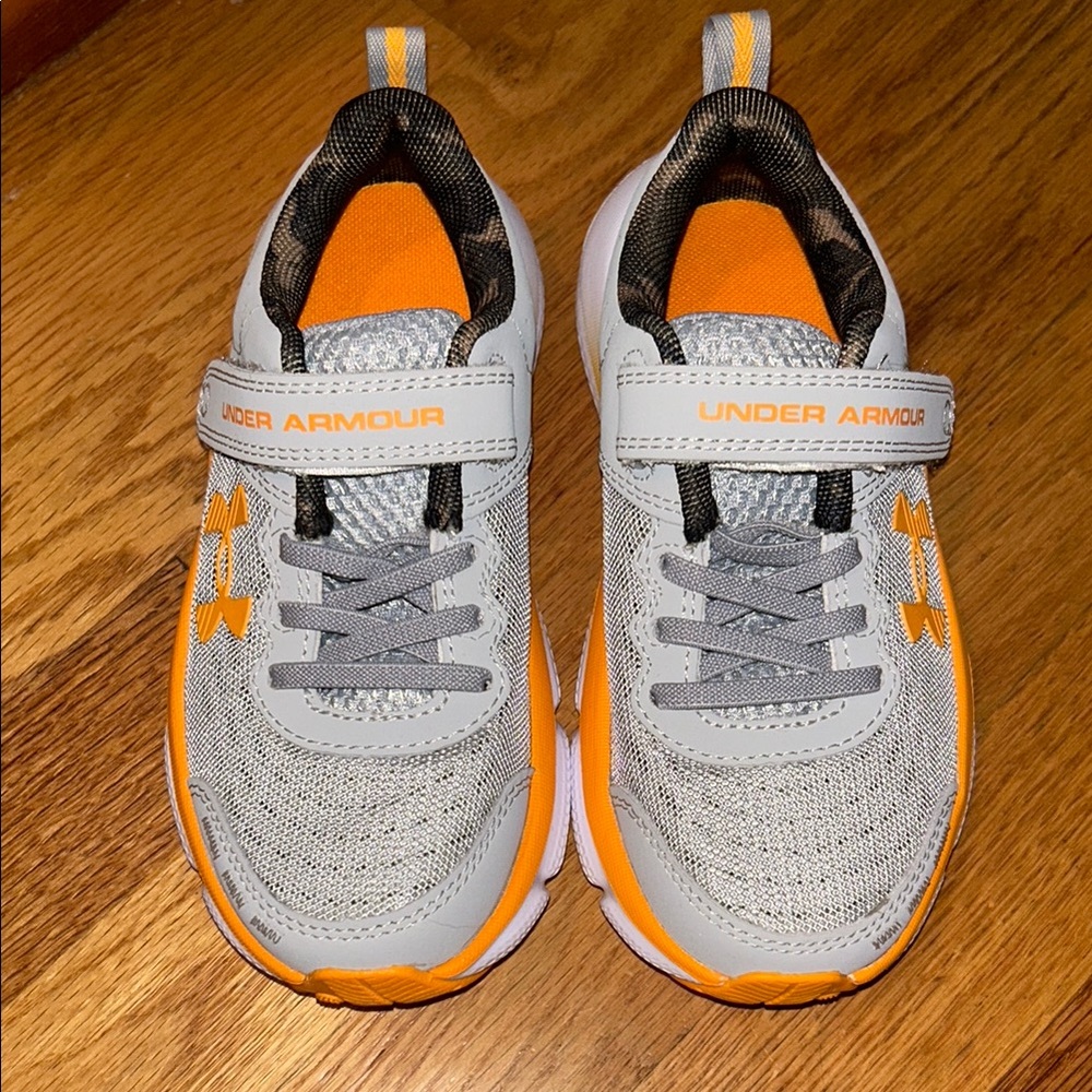 Under Armour Kids' Gray and Orange Sneakers